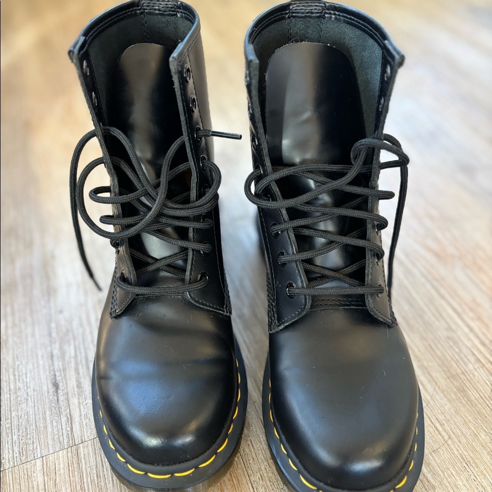 NEW**Dr. Martens Black Boots with Yellow Accents